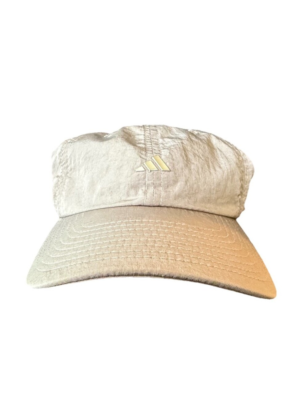 Adidas AEROREADY Adjustable Hat Tan Pink Crinkle Nylon Relaxed Fit Baseball Cap